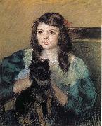 Mary Cassatt The girl holding the dog Germany oil painting reproduction
